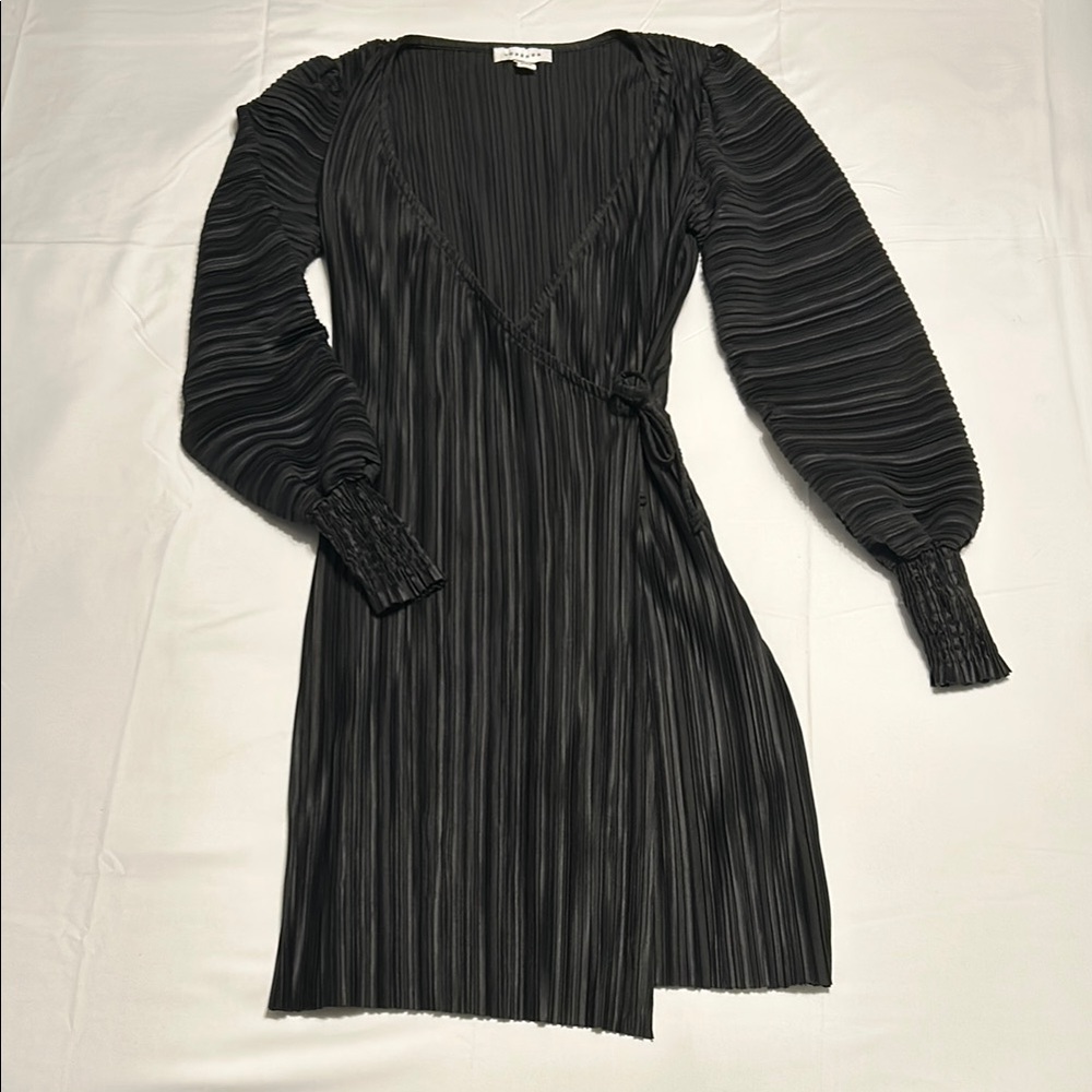 Topshop Black Cocktail Wrap Dress - Size 0
